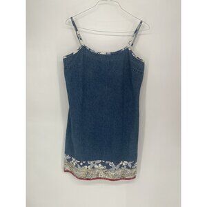 Jalate Denim Dress with Fabric Trimmmed Hem Sundress Size 14